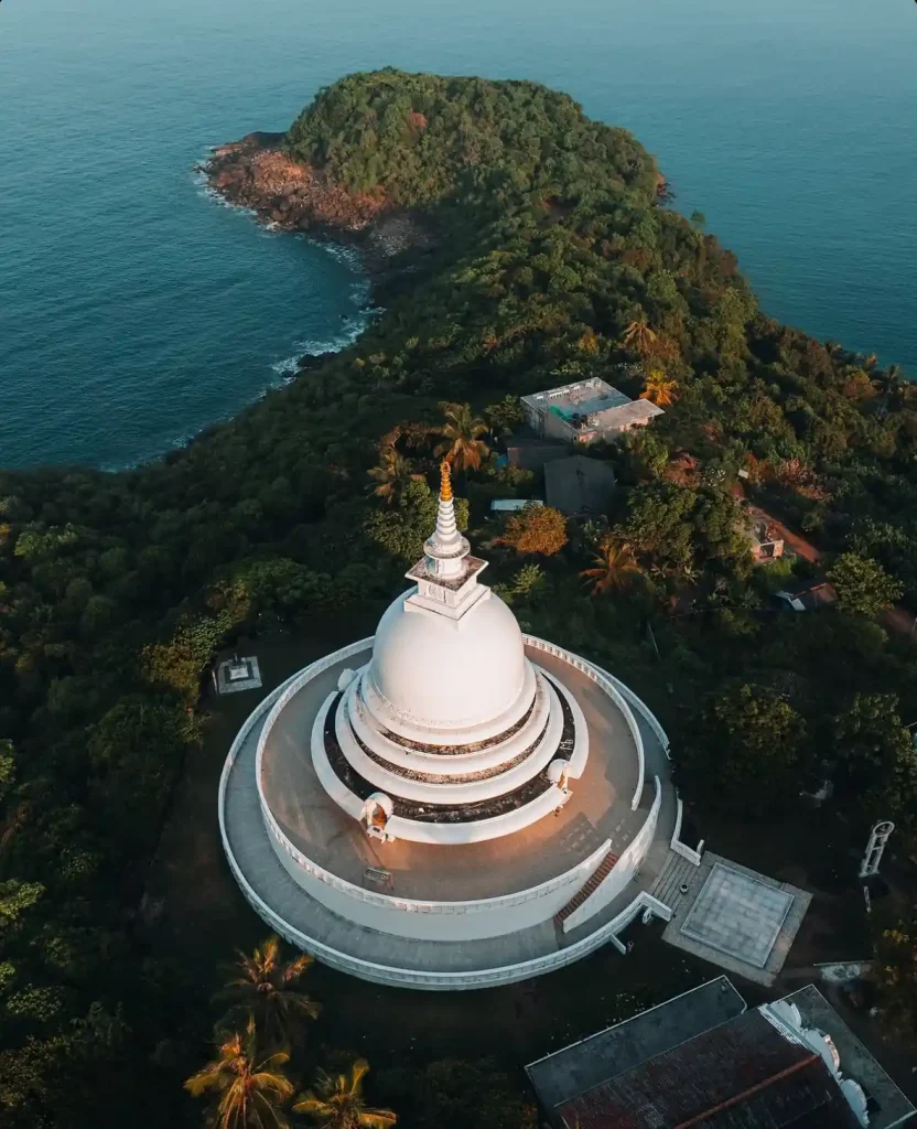 Japanese Peace Pagoda at Rumassala near Unawatuna, Sri Lanka